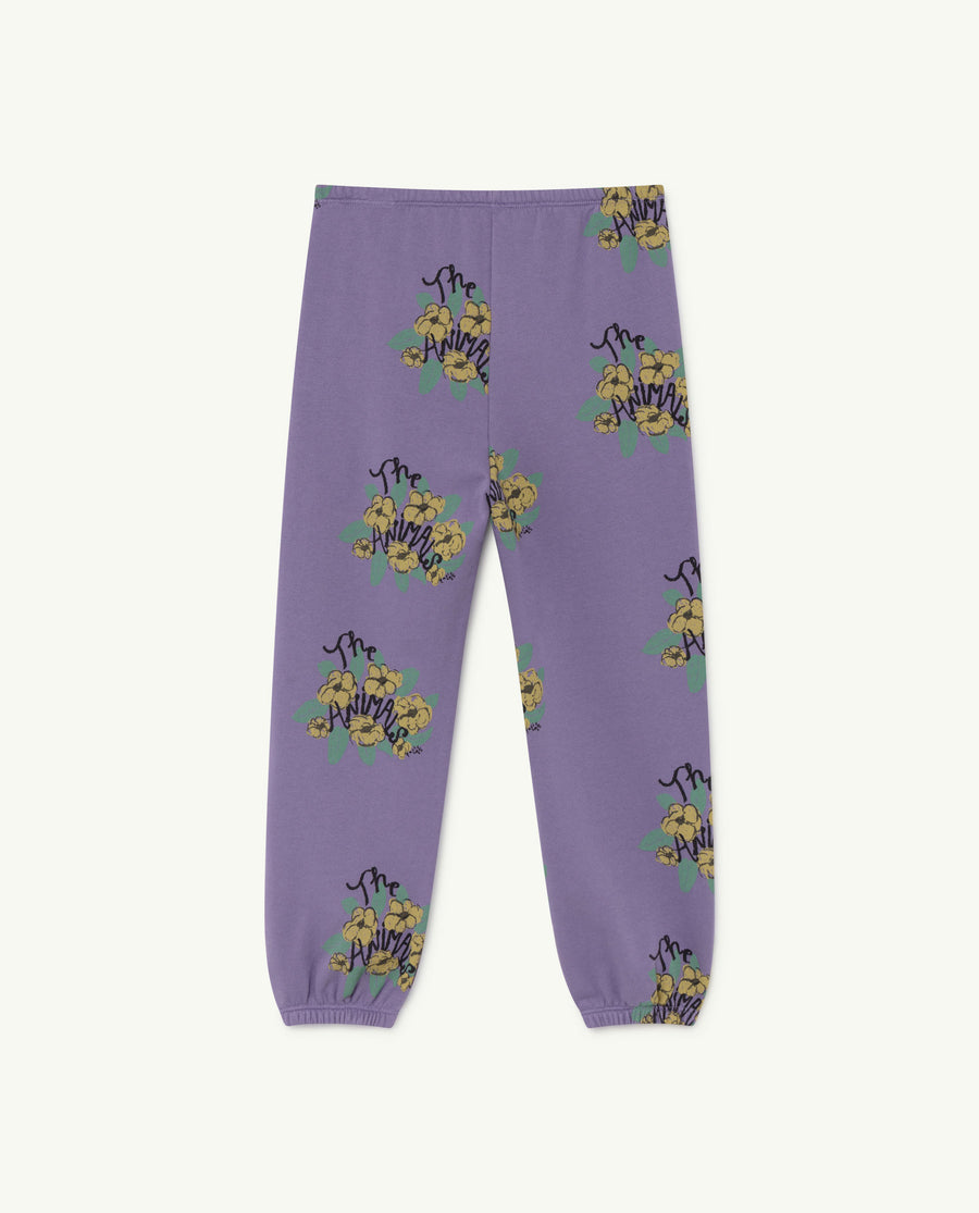 The Animals Observatory - Pants - Dromedary Kids Trousers Purple Flowers