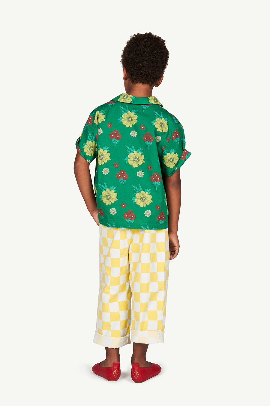 The Animals Observatory - Tops - Kangaroo Kids Blouse Green Flowers