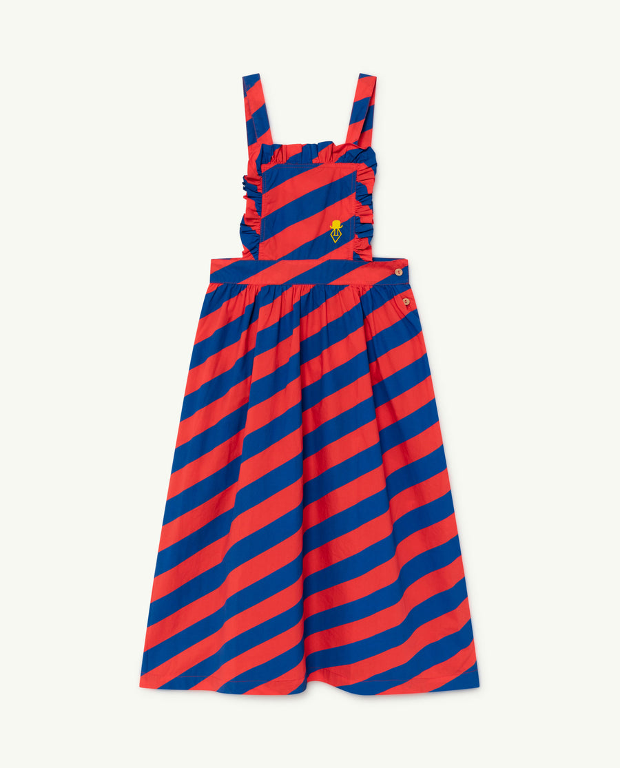 Cow Kids Dress Red Stripes