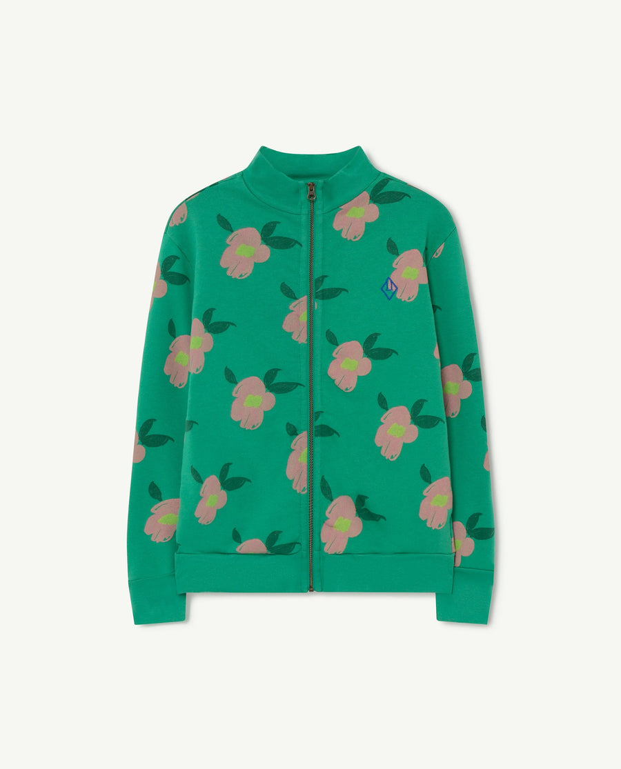 Zebra Kids Sweatshirt Green Flowers