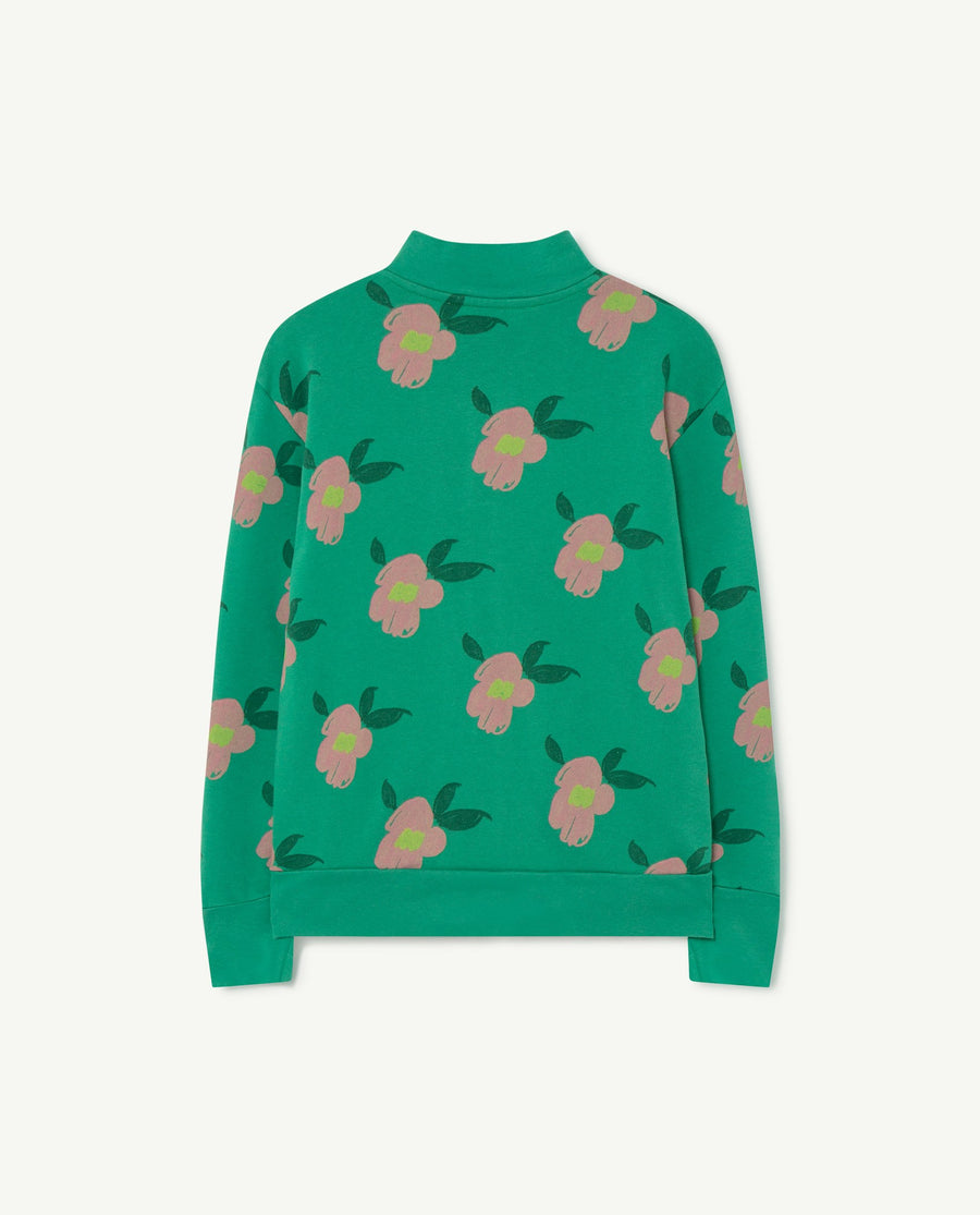 Zebra Kids Sweatshirt Green Flowers