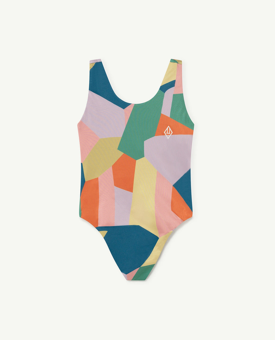 Trout Kids Swimsuit Lilac Geometric Forms