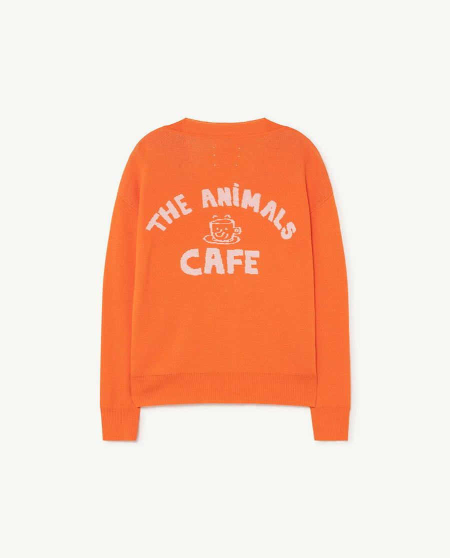 Plain Racoon Kids+ Cardigan Orange