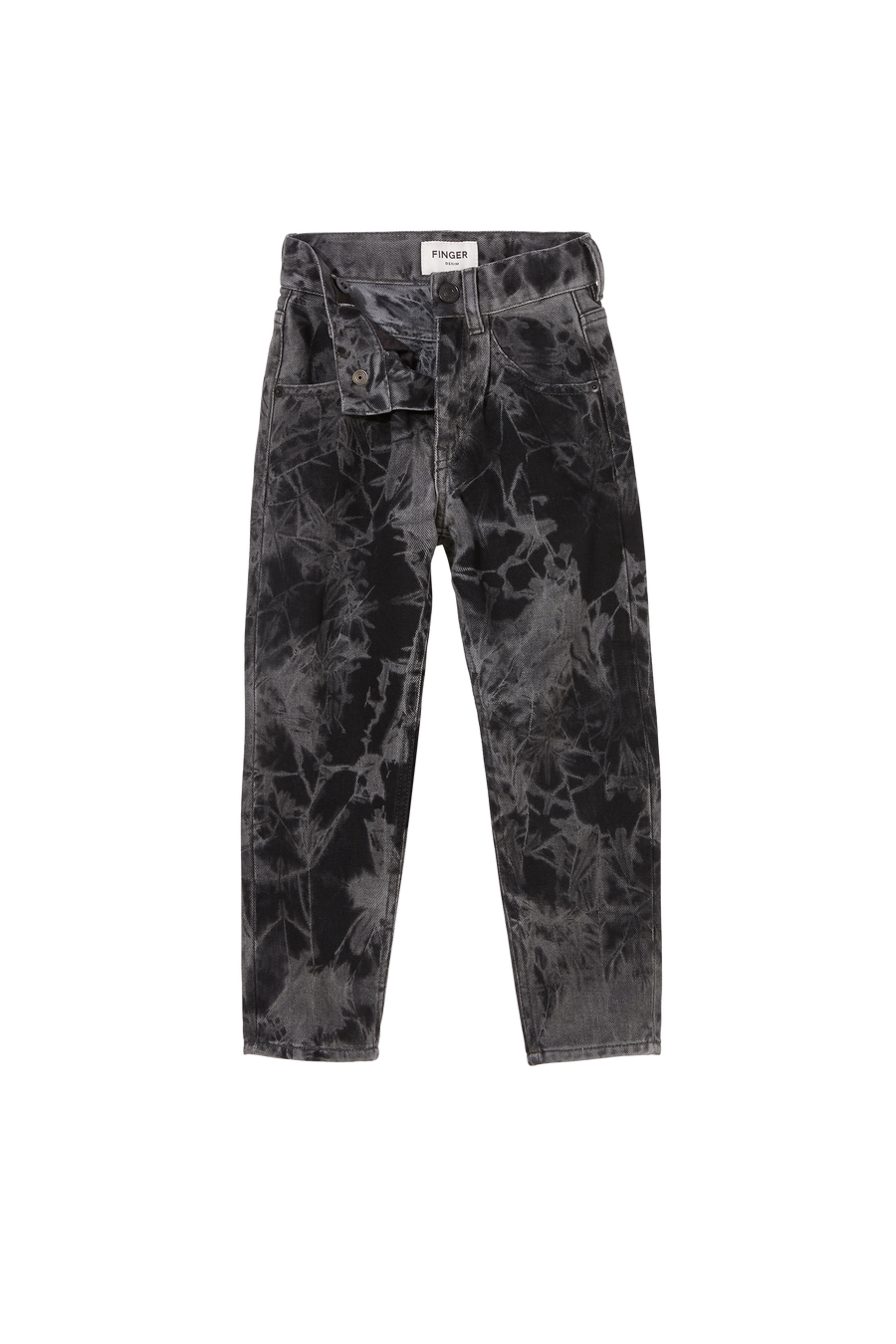 SOLANGE Soft Black Tie & Dye - Slouchy Fit Jeans