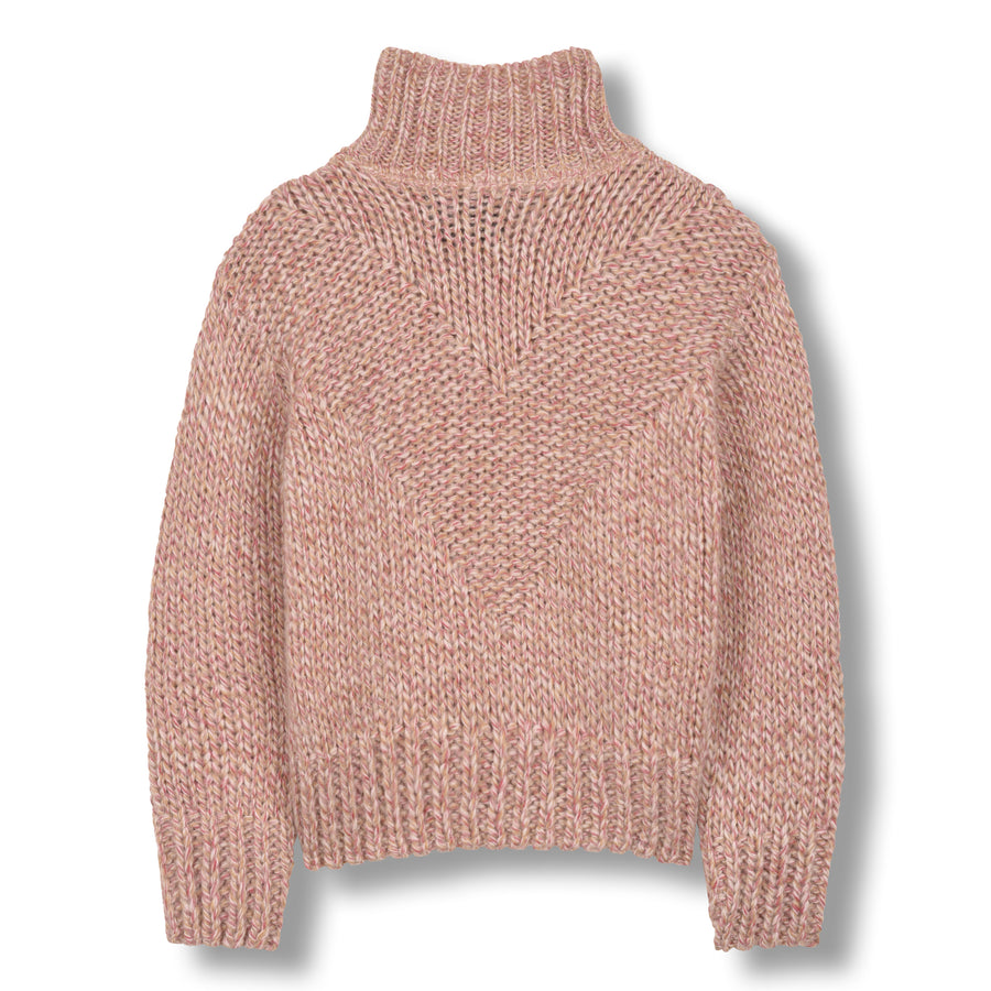 Vanity Heather Pink - Girl Knitted Oversized Jumper