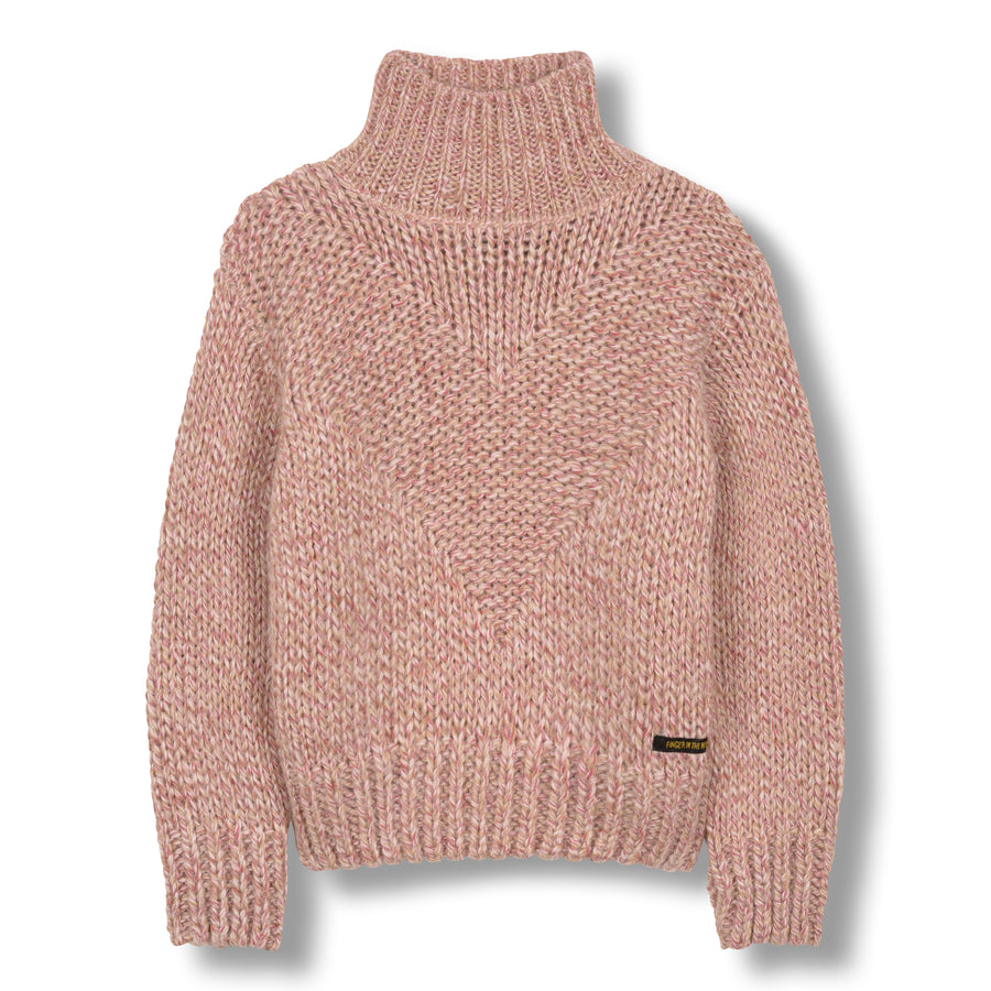 Vanity Heather Pink - Girl Knitted Oversized Jumper