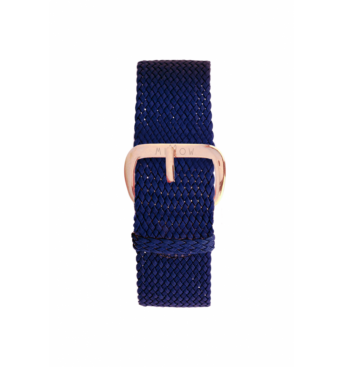 Bracelet Seul Tressé Marine Foncé Boucle Or Rose
