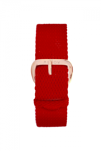 Bracelet Seul Tressé Rouge Boucle Or Rose