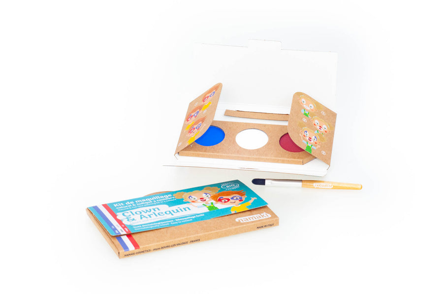 3 colors face painting kit « Clown & Harlequin »