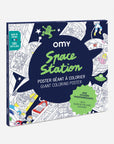 Giant Coloring Poster - Space Station + 6 Glow-in-the-Dark Stickers