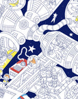 Giant Coloring Poster - Space Station + 6 Glow-in-the-Dark Stickers
